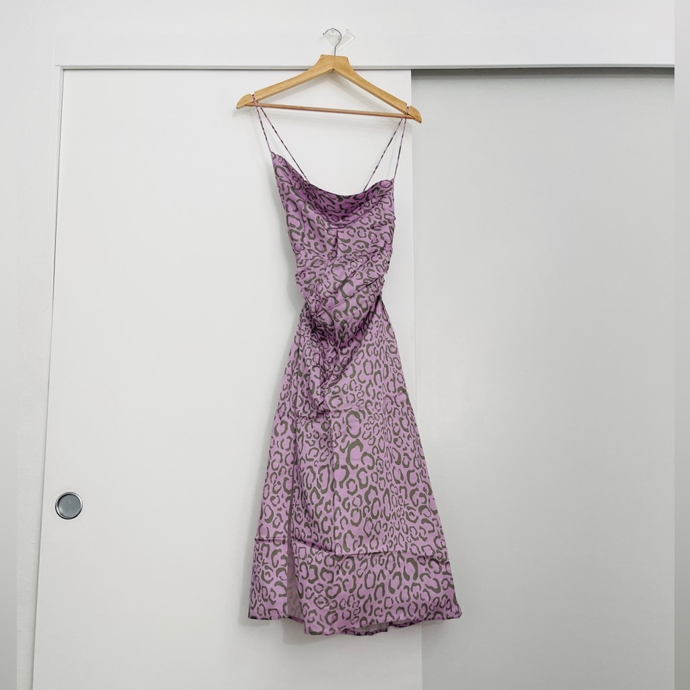 NWT For Love and Lemons June Midi Animal Print Dress Size XS